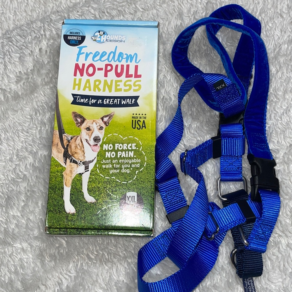 New Freedom No-Pull Dog Harness Blue Size XXL